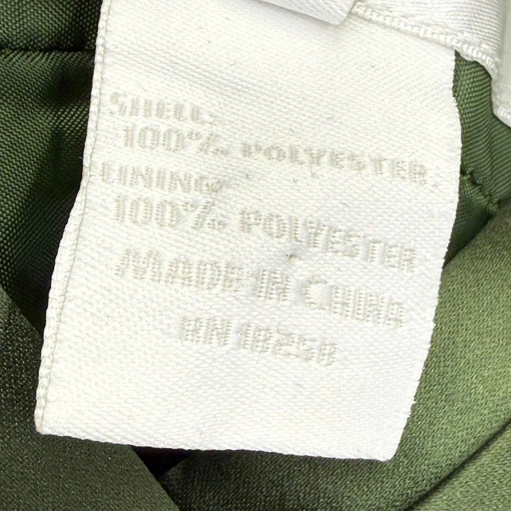 Melissa Sweet Olive Green Satin Empire Waist Bow‎ Cocktail Dress Womens Size 4